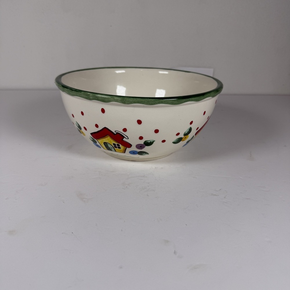 Vintage Mary Engelbreit Gaetano Pottery Bowl House Pattern F-14